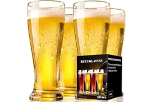 ParaCity Lot de 4 verres à bière 420 ml, cadeau pour homme