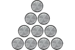 Yinaolan 10 Pack White Self Adhesive Round Reflectors, E9 Approval Road Safety Stick-on Rear Reflectors for Trailer Caravan Truck Lorry or Agricultural Machines