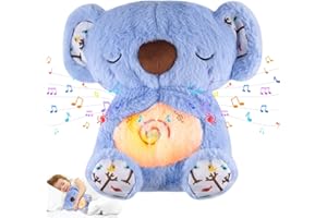 Niaetuto Koala Rilassante,Lontra Che Respira,Peluche Che Respira Con 5 Musica,Suoni,Luci e Movimento Respiratorio,Peluche Koala Calmante per Bambini Compagno Di Sonno,Ideale Regalo Neonato