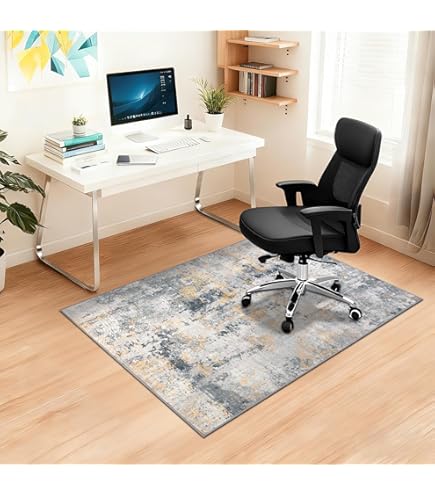 90x120cm regenboog kantoorstolmat voor tapijt, antislip vloerbeschermingsmat kantoorstol, dunne bureaustoel onderlegger voor houten vloeren, kantoorstolonderlegger voor homeoffice (bruin 1, 90x120cm