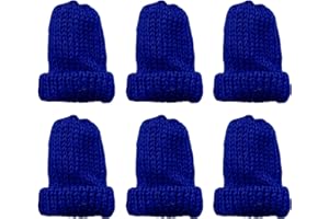 MIJOMA 6 Stück Set Eierwärmer-Strickmütze, Eiwärmer aus Strick, gestrickte Eierwärmermützen für Frühstückseier, Mini-Mütze Bastelbedarf, Geschenkidee Geburtstag (Dunkelblau)