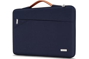 TECOOL 15,6 Pouces Housse Ordinateur Portable pour 15 15,6'' HP Dell Acer Lenovo ASUS Samsung Notebook Chromebook, Pochette PC Portable Antichoc Imperméable Sacoche Protection, Bleu Foncé