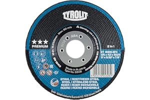Tyrolit Premium Comfort Start 5308 Lot de 10 disques à meuler 2 en 1 pour meuleuse d'angle en acier inoxydable 125 x 4,0 x 22,23 mm