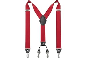 JEMYGINS Bretelle da uomo larghe 3,5 cm con 4 bretelle clip a forma di Y, elastiche e regolabili in lunghezza