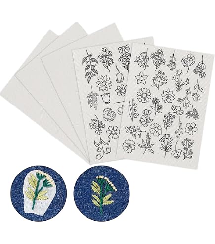 Papier Broderie Soluble AOZUO - 6 Feuilles 29,7x21cm Stabilisateur Hydrosoluble | Autocollant Pour Broderie Main Ou Machine