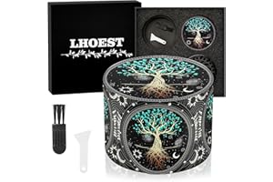 LHOEST Large Grinder 63MM Crusher 40 Grinding Teeth Metal Grinder Tree Design Cool 4 Layers Grinders Metal Crusher for Spice Mill with Scraper and Plastic Brush (Starry Sky Tree)
