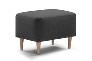 ‎TRAUMNACHT Traumnacht bequemer und moderner Fusshocker mit Holzfüßen in anthrazit, Öko-Tex Zertifiziert, produziert nach deutschem Qualitätsstandard, 61x41x42
