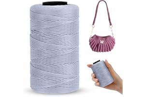 LEREATI Fil Macramé 1mm x 230m Corde Macramé Polyester Ficelle Corde Fil Polypropylène pour Sac à Main, Suspension Murale, Travaux Manuels, Tricot, Noël, Mariage (Gris Argenté)