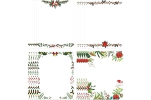 SMARSTICKER Christmas Stationery Paper 60pcs Merry Christmas Letter Writing Notepaper Holiday Letterhead Sheet for Notes Greeting Cards Invitations Office School Printing (Red)