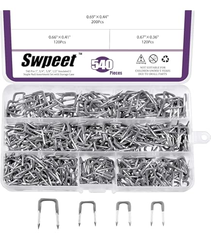 TOOINKCV 300 stuks U-krampen, stalen krampen, U-type nagels