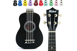 MALANI Black Ukulele - Ukeleles for Adults Beginners with Bag, Video Mini Course, 2750+ page downloadable Songs & Chord Kit - Kids Ukulele - Music Instruments for Kids - Musical Instruments for Adults
