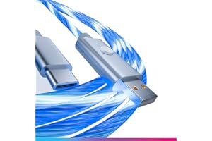 Oniverse Cable USB LED, Type A vers Type C, Compatible PS5 Pro Slim Xbox series X|S Switch PC MAC Android Iphone 15, 2 mètres, charge rapide, 5 modes d'éclairage, Type C