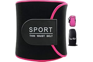 Sueur Ceinture, baozun Ceinture Abdominale Amincissant la Ceinture Femme à Brûler Les Graisses Estomac et Soutien Lombaire Arrière Ceinture de Néoprène Réglable Sauna-45 Pouces avec Bracelet