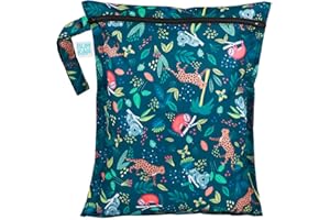 Bumkins Borsa impermeabile lavabile, riutilizzabile per viaggio, spiaggia, piscina, passeggino, pannolini, abbigliamento da palestra, costumi da bagno, articoli da toeletta, 30,5 x 35,5 cm, nero,