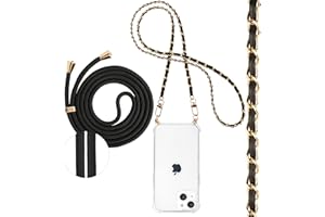 Pnakqil Handykette Kompatibel mit Apple iPhone 13 Pro MAX 6,7" Hülle mit Band, 2 Stück Necklace Handy Kette Kordel zum Umhängen Schutzhülle, Trasparente TPU Bumper Stoßfest Smartphone Case, Lanyard 1