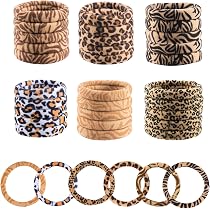 2er Set Haargummis Mit Leopardenmuster – Groß & Klein, Weich & Elastisch Für Alle Haartypen