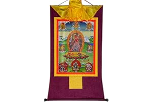 Gandhanra Thangka Tibetano - Vajrayogini Thangka - Naro Khechara Thangka - Arazzo di Buddha a Stampa Dorata per Decorazione Zen, Meditazione, Rilassamento Spirituale e Pace