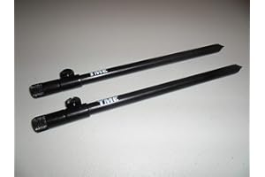 TMC 2 x Aluminium Bank Sticks 25-45 cm's. Rod Rests, Buzz Bar, Alarms. Fishing