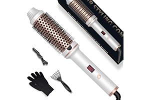‎UMIGA Thermal Brush, 3 in 1 Thermobürste 38mm, LCD Anzeige 120-200℃, Erhöhen Sie das Haarvolumen, Lose Locken, Glattes Haar, Leichte Kompakte Größe