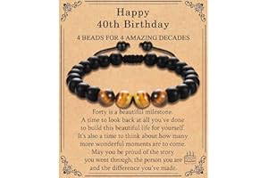 TEVOP 21st 30th 40th 50th 60th 70th Birthday Gifts for Men, Tiger Eye Stone Bracelet Birthday Presents for Him Grandad Dad Son Brother Grandson Friend, Perfect Mens Birthday Gift Ideas