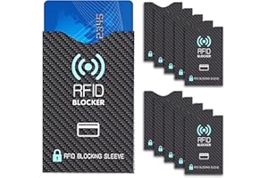 CMOISO Funda Tarjeta Credito, Protectoras de RFID NFC, 10 PCS Unisex Tarjeta de Crédito y Tarjeta de IdentificaciÓN Protector Impermeable y Antirrobo