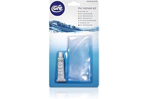 Gre V12 - Kit de Réparation de Liner pour Piscine, avec Colle et Patches Adhesifs pour PVC Transparent
