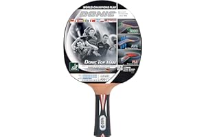 ‎SCHILDKRÖT Donic-Schildkröt Tischtennisschläger Top Team 900, AVS & PLS-Griff, 2,0 mm Schwamm, Alpha Slick - ITTF Belag, 754199, Holz/Natur