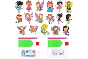 CONNECTION 18 Piezas Diamond Painting Stickers 5D Pegatinas de Mosaicos DIY Sirena Diamante Sticker Kit de Pintura Pintura Diamante Niños Diamond Animales Art Stickers para Principiantes y Adultos Regalo