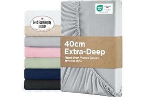 Bedsure Double Fitted Sheet Deep - Bed Sheets Extra Deep Pocket 16 inch (40 cm) made of Soft Brushed Microfiber for Double Be