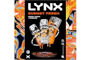 Lynx Sunset Fresh Trio Gift Set with a body spray, a body wash and an anti-perspirant perfect for any occasion 3 piece