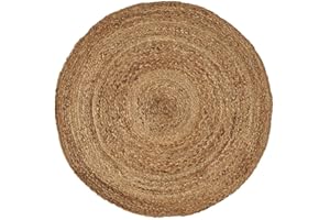 LOLAhome Alfombra Trenzada Redonda Natural de Yute de Ø 120 cm