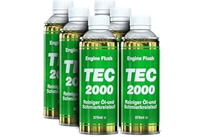 TEC 2000 6 x Engine Flush 375ml | Entretien du Moteur | Rinçage du Moteur et des Boues d'Huile pour Moteurs à Essence Diesel ou à Gaz | Additif de Nettoyage du Moteur | Rinçage Sûr du Système d’Huile