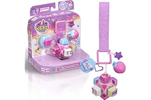Clickeez: Deluxe Keychain - Includes 7 Clickable Keyboard Collectibles - 70 Characters To Find, Cute Themes & Rare Surprises - Girls Gifts and Collectables Ages 6 Plus, Pink