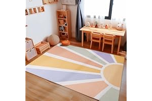 ‎CARPETSALE24 Carpetsale24 Kinderteppich Mehrfarbig 120x170 cm Sonne Design Modern rutschfest Waschbar Pflegeleicht Extra Weich Antiallergen Babyteppich Kinderzimmer Jungen Mädchen