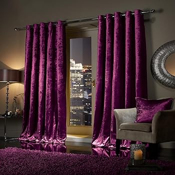 Plum Aubergine Luxury Heavy Weight Velvet Eyelet Ring Top