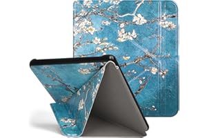 RSAQUAR Tenano Coque Origami pour Kobo Libra Colour (Modèle : N428) Et Tolino Vision Colour 2024 avec Fonction Auto Veille/Réveil - Fleur de Cerisier