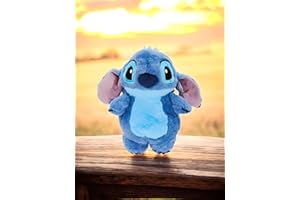 FERRO STARS Wärmflasche Kompatabel Stitch und Angel Kuscheltier Wärmflasche mit Wasserbeutel 30cm 750 ml (Stitch 30cm)