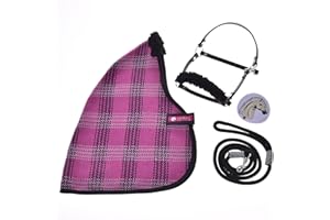 LarDen Hobby Horse Zubehör Set Harmony - Stalldecke, Halfter mit Fell, Führstrick | HANDGEFERTIGT | Große S | Steckenpferd - Rosa, Stockpferd Set, Spielzeug Kinder, Spielpferd, Hobbyhorse