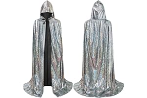 AYBUY Capa de Vampiro con Capucha, 150cm Largo Capa Halloween Unisex para Cosplay de Bruja Vampiro Mago, Capa Disfraz Halloween Adulto para Carnaval Fiesta Disfraces