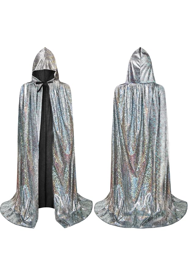 Cape Longue à Capuche En Satin Pour Femme - Idéale Mariage, Halloween, Médiéval, Cosplay - Coupe-vent, Unisexe, Plusieurs Coloris (blanc, Noir, Bleu Marine…) - Taille Unique Ample