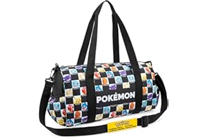 POKÉMON Pokemon Duffle Bag for Kids & Teenagers Pikachu Bag Spacious Overnight Football Kit Weekend Anime Travel Bag for Holiday Sports PE Travel Essentials