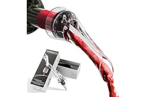 VINENCO Decanter per Vino Rosso - Aeratore Tappi Bottiglie di Qualità | Versatore Salvagoccia Anti-Goccia, Aperitivo Accessori Sommelier Barman Bar Beccuccio | Idea Regalo Donna Uomo Amici Festa Compleanno