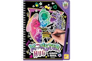 LISCIANIGIOCHI Lisciani - MONSTER HIGH - Monster High Scratch Book - Monster Hug - For Children From 4 Years - Scratch Discovery - 44 Pages - Includes Scratch Pen - Multicoloured, Gold & Glitter