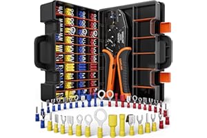 SOMELINE Kit Pinze a Crimpare Terminali, 39 Tipi, 0,34-6mm² Pinze a Crimpare, Connettori Per Cavi Terminali a Crimpare Isolati in PVC, Strumenti Per Crimpare