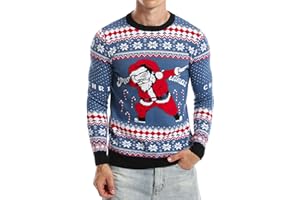 Runhit Hässliche Weihnachtspullover Herren Ugly Christmas Sweater Lustig Unisex Xmas Strick Pullover