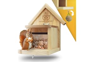 Nature Conform Eichhörnchen Futterhaus Wetterfest | Eichhörnchenhaus [Verbesserte Qualität] Futterstation Eichhörnchen Besonders Sauber Verarbeitet