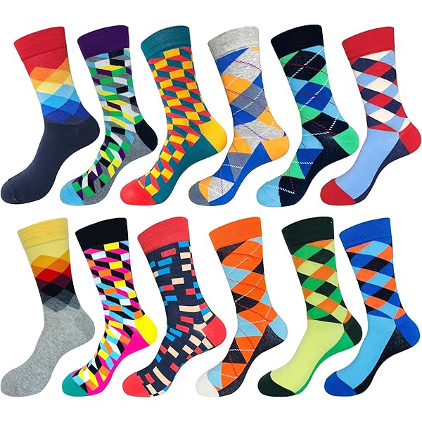 WeciBor Calzini Alla Caviglia Uomo - Cotone Morbido, Design Colorati | Confezione Da 4 Paia