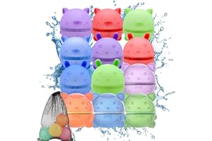 Ryebme Juguete de Bola de Agua Magnética Reutilizable para Niños - Pelota de Agua Flotante para Piscina, Exterior y Playa - Juego de Agua Seguro (No Tóxico, 12 Unidades)
