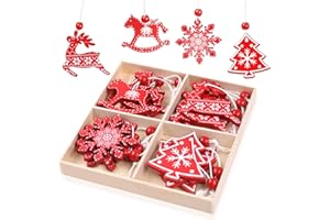 Camelize Natürlicher Christbaum-Behang für Weihnachten - Holzanhänger für den Weihnachtsbaum - DIY Handwerk Basteln Geschenke