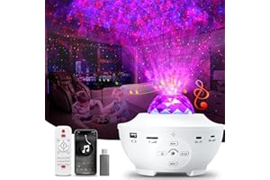 IKHDCYH Galaxy Light Projector, Star Projector with Remote Control 10 Change Colors, Led Projector Light Built-in Bluetooth Music Speaker & Timer for Baby, Ambiance Light Room Decor Festival Gift